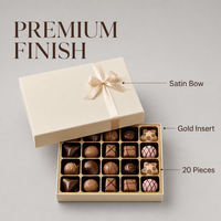 Boîte Cadeau en Papier Personnalisée de Luxe pour Chocolats à la Crème, 20 Chocolats Assortis, Ruban en Satin, Nœud, Insert Doré, OEM, Étiquette Privée, Vente en Gros