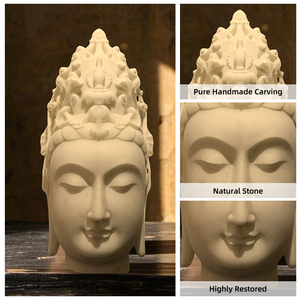 Sculpture de tête de <span class=keywords><strong>Bouddha</strong></span> Guanyin en marbre naturel sculpté à la main, artisanat traditionnel pour clubs haut de gamme - Product Image 5