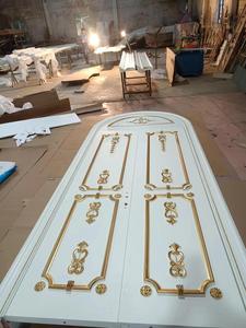 Nouvelle Arrivée Porte en Bois de Pin à Battants, Porte de Chambre Étanche avec Contre-placage et Cadre Doré - Product Image 4