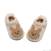 Nouveauté Chaussures pour bébé de 0 à 1 an, confortables, en coton chaud, antidérapantes, avec motif d'animaux mignons