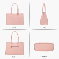 Sac d'ordinateur portable 17 pouces pour femme pour pochette d'ordinateur portable élégante en matériau PU rose