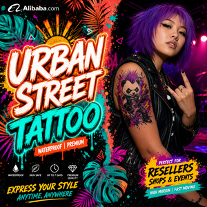 Autocollants de <span class=keywords><strong>tatouage</strong></span> temporaire gothique graffiti HF, imperméables, style streetwear, transfert à l'eau, <span class=keywords><strong>tatouage</strong></span> corporel <span class=keywords><strong>squelette</strong></span> personnalisé - Product Image 1