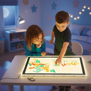 Table lumineuse sensorielle Montessori, boîte à lumière LED pour enfants, table d'activités lumineuse pour la maternelle, la crèche et les bébés - Product Image 1