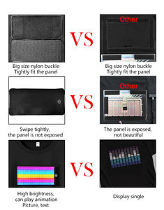 Camiseta negra con luz LED personalizada, regalo innovador para parejas de facciones, diseño personalizado, ropa luminosa, aplicación, pantalla LED, productos EL - Product Image 5