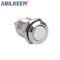 Prix d'usine, vente en gros, bouton poussoir métallique rond plat de 12 mm, étanche IP65, certifié CE RoHS, pour utilisation marine et automobile