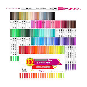 Marqueurs pinceaux aquarelle à double pointe, marqueurs pinceaux fineliner, stylos de couleur, marqueurs à base d'eau personnalisés pour le dessin, l'esquisse, blanc - Product Image 1