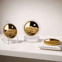 Boîte en verre sur mesure avec couvercle à bordure nouée et motif Koi, contenant une pièce de monnaie commémorative en cuivre pur, pour cadeau du Festival des Lanternes