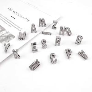 Custom size color silver or gold <b>letter</b> full rhinestone <b>letters</b> suitable for DIY wristbands and bracelets - Product Image 3