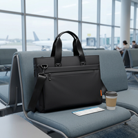 Sac fourre-tout noir haut de gamme pour ordinateur portable, fermeture éclair, résistant à l'eau, en nylon, avec bandoulière amovible, idéal pour l'école et les voyages