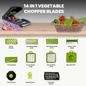 Ustensiles de cuisine en gros, best-sellers : Hachoir à légumes professionnel 16-en-1 en plastique pour usage domestique et commercial - Product Image 4