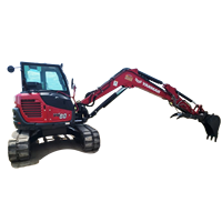 Mini-excavatrice Yanmar Vio80 d'occasion CE EPA, 8 tonnes, fabrication japonaise, système hydraulique, prête pour tous les terrains, expédition avec moteur et pompe
