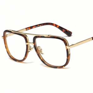 Lunettes de soleil pour hommes tendance vintage 2019, monture en métal, lunettes de soleil miroir, lunettes de soleil carrées surdimensionnées - Product Image 2