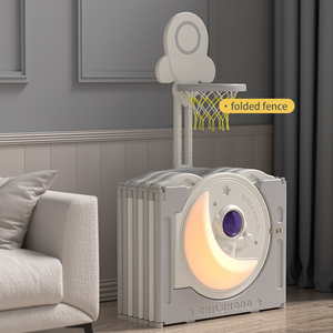 คอกกั้นเด็กพลาสติกพับได้พร้อมสไลเดอร์ <span class=keywords><strong>เปล</strong></span>โยก ม้าโยก รั้วนิรภัยในร่ม สนามเด็กเล่นแบบพกพา ศูนย์กิจกรรมสำหรับเด็กเล็ก - Product Image 5