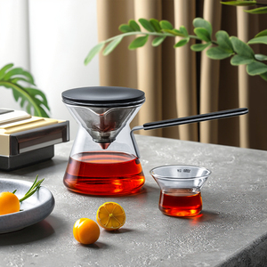 Волшебное колдовство заколдованный стеклянный чайник с сетчатым фильтром кофейный чай заварочный офисный набор черный стеклянный чайник - Product Image 4