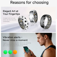 Bague connectée SY15 : Suivi de santé, étanche IP68, contrôle gestuel, commutation vidéo, réveil, vibration du doigt en acier inoxydable