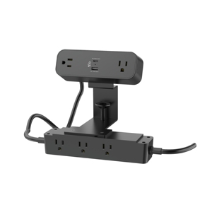 Tira de alimentación de doble propósito de 1875W, enchufe de extensión de cobre, montaje de <span class=keywords><strong>abrazadera</strong></span>, instalación debajo del escritorio, PD65W, enchufes de carga rápida de USB-C - Product Image 1