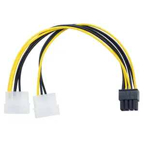 8Pin EPS12V to Dual 4Pin Molex Male Motherboard Power Supply Adapter Cable