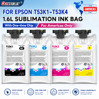 Sac d'encre de sublimation Ocbestjet T53K T53K1-T53K4 1,6 L pour encre de sublimation Epson avec puce, version Amérique, pour EPSON F6470 F9570
