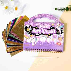 Children No Mess Creative Sticker Activity <b>Book</b> Travel Set DIY Crafts Fun Foil Art <b>Kit</b> for Kids Girls - Product Image 1