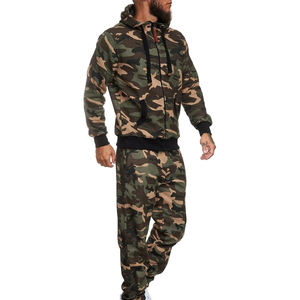 Chándal de camuflaje de lujo grueso de gran tamaño con estampado de poliéster/algodón de alta calidad personalizado - Product Image 4