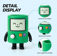 Support de crayons robot chibi en PVC, figurine d'action OEM, console de jeu rétro, organisateur de bureau, jouet miniature mignon, personnalisable, à collectionner