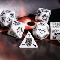 Ensemble de dés polyédriques de 7 pièces pour Donjons et Dragons, en résine blanche, avec logo personnalisé