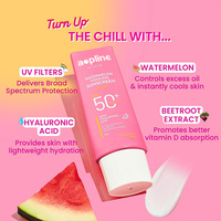 Crème OEM SPF50 à l'acide hyaluronique, protection large spectre PA++++, contrôle l'excès de sébum, pour enfants et tous types de peau, effet rafraîchissant pastèque