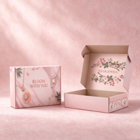 Boîte d'expédition ondulée blanc nuage avec imprimé floral vintage, idéale pour bijoux, bagues, colliers – Boîte postale pour boutiques et entreprises