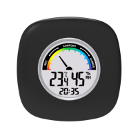 Termometer higrometer, pengukur suhu dalam ruangan tampilan nyaman termometer Digital elektrik Desktop ruangan