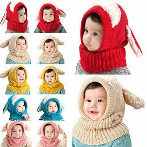 K82 Bonnets d'hiver pour enfants, filles et garçons, ensemble <span class=keywords><strong>bonnet</strong></span> et écharpe en crochet, <span class=keywords><strong>bonnet</strong></span> bébé, chapeau mignon de dessin animé, cadeaux de Noël - Product Image 3