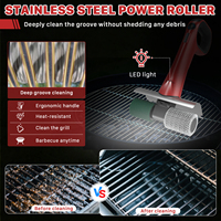 Brosse de nettoyage électrique pour barbecue à double tête, haute performance, avec lumière LED, en acier inoxydable, pour grils extérieurs au gaz et au charbon de bois