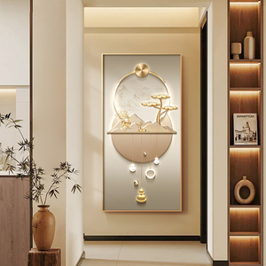 Décorations murales pour la maison lumière LED art mural lumineux en alliage d'aluminium luxe or nature morte image impression cristal porcelaine peinture - Product Image 5