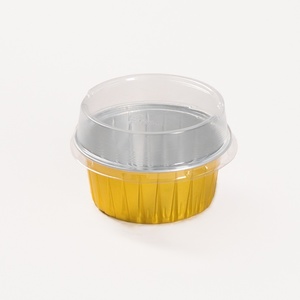 <strong>Disposable</strong> Aluminum Foil Blister Food Grade Muffin Liners Cupcake Baking <strong>Trays</strong> Plastic Lids Mini Pie Pans Souffle <strong>Dessert</strong> - Product Image 3