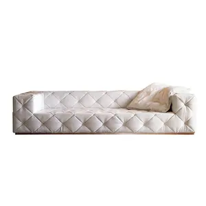 Villas And Luxury Houses White Leather Chesterfield Sofas Exterior Set Out Door Premium Custom Furniture