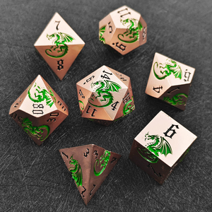 Dado poliédrico 3D de dragón tallado en aleación de zinc, dados de rol con bordes afilados, juego de mesa de 7 piezas, dados pesados para DND, proveedor mayorista a granel - Product Image 2