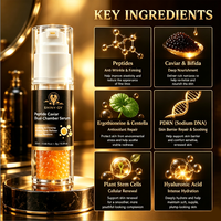 Sérum Anti-Âge Double Chambre OEM ODM au Caviar, Peptides et PDRN, Raffermissant et Hydratant pour Peaux Matures