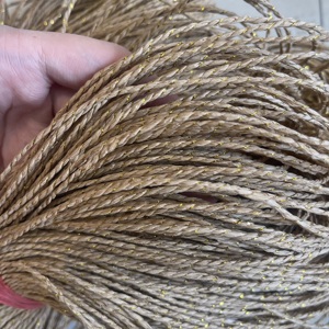 12 paquetes de cuerda de papel de rayas de rafia de colores de 2 capas con alambre dorado, herramienta de decoración artesanal DIY para aspecto de cuerda trenzada - Product Image 4