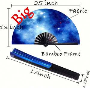 Grands éventails pliants 33 cm SHADE Design en bambou haut de gamme, éventail artisanal en bambou - Product Image 5