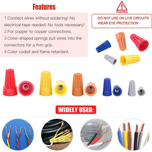 Wire <b>Connector</b> Kit 15x8.6mm ABS Insulated Copper Terminal Round <b>Quick</b> Connectors for Electrical Wiring - Product Image 3