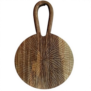 Ensemble rotatif de cuisine et de salle à manger en acier inoxydable et bois d'acacia planche à découper en bambou planche à découper en bois poignée planche à fromage - Product Image 1