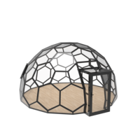 Dôme géodésique hexagonal pour jardin extérieur, chambre bulle étoilée, serre étanche, véranda en verre trempé et alliage d'aluminium
