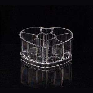 acrylic heart shape lipstick organizer display case showing box