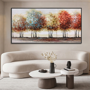 Peintures texturées sur toile de grande taille, <span class=keywords><strong>peinture</strong></span> <span class=keywords><strong>acrylique</strong></span> d'arbre, peintures de paysage 3D, designs d'art mural pour le salon - Product Image 4