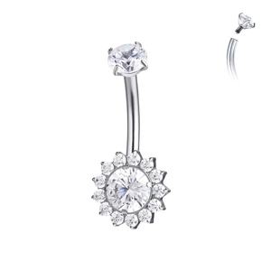 Navel Piercing Sieraden <span class=keywords><strong>Titanium</strong></span> CZ Buikring 14G G23 <span class=keywords><strong>Titanium</strong></span> Navelring Unisex Body Jewelry Fabriekskosten Groothandel - Product Image 2