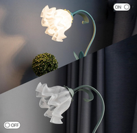 Lampe de table JACKSUN à motif floral, lampe de lecture LED, abat-jour en acrylique en forme de lys, lampe de chevet à lumière douce, lampe de bureau, éclairage décoratif pour chambre à coucher