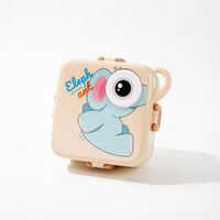 Boîte à lunch carrée en acier inoxydable pour enfants, motif dessin animé mignon, sans BPA, conteneur alimentaire bento en acier inoxydable