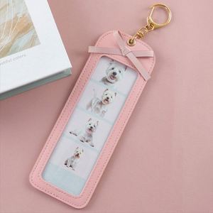 Korean PU Leather Photo Card Holder Pet Creative Photo <b>Frame</b> Keychain Bag Charm Portable Memorial Photo Case Souvenir Gift - Product Image 4