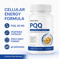 Capsules de PQQ à Formule Personnalisée, Complément Alimentaire Premium pour Adultes, Certifié HACCP, 60 Capsules par Flacon, Fabricant OEM ODM