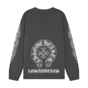 เสื้อฮู้ดดี้โอเวอร์ไซส์สำหรับผู้ชาย พิมพ์ลายสตรีทแวร์ แบบสั่งพิมพ์ได้ ผ้าฝ้าย 100% ป้องกันการเป็นขุย แขนเสื้อแบบแร็กแลน ยาว - Product Image 4