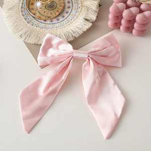 SongMay Nouveau Design Pinces à <span class=keywords><strong>cheveux</strong></span> en satin <span class=keywords><strong>soyeux</strong></span> avec nœud à longue queue pour filles et femmes Grandes épingles à <span class=keywords><strong>cheveux</strong></span> solides - Product Image 2